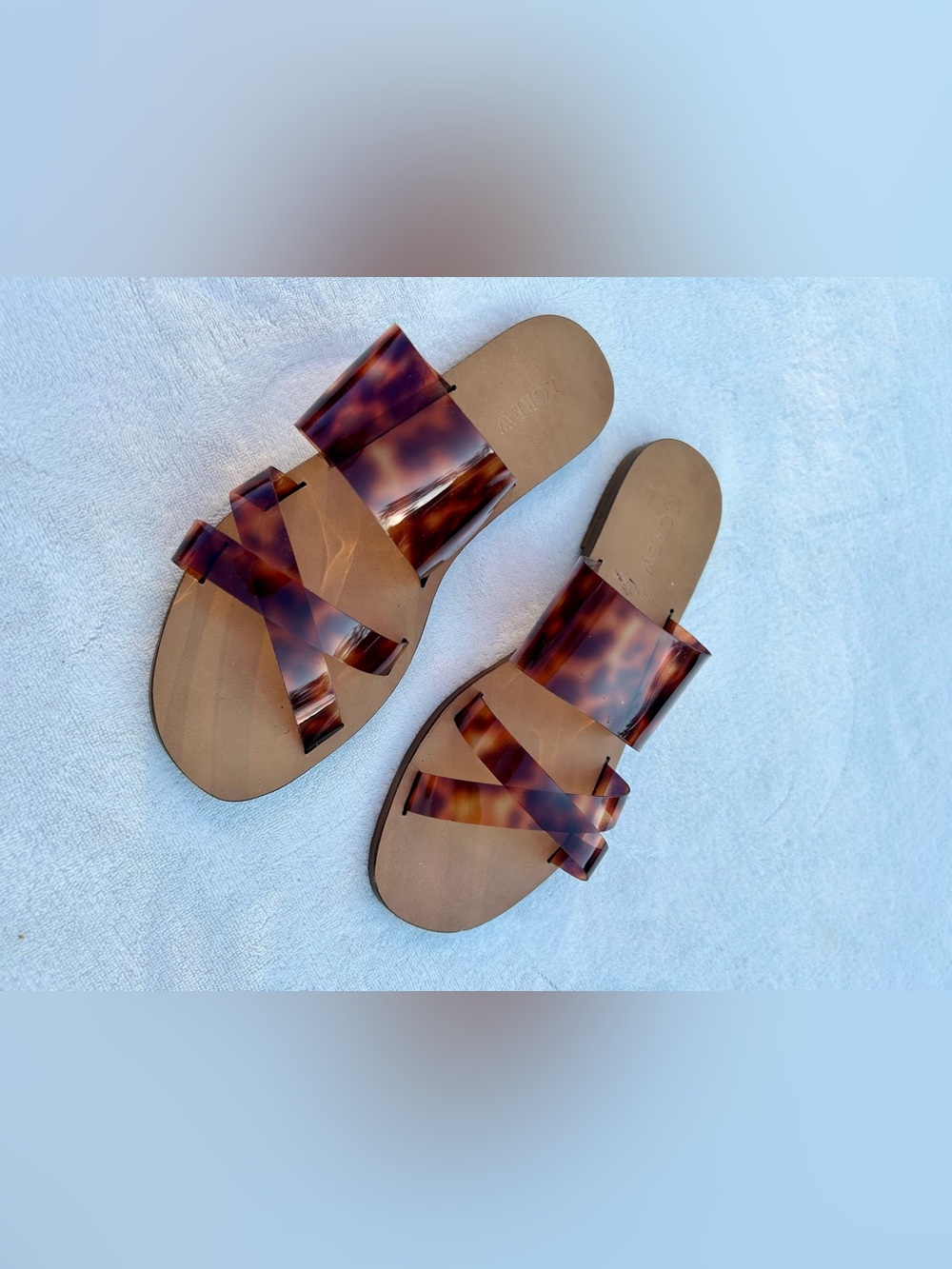 J. Crew Bali tortoise shell sandals Made in Italy Sz. 8